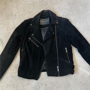 bagatelle Black Genuine Leather Jacket with Silver Hardware